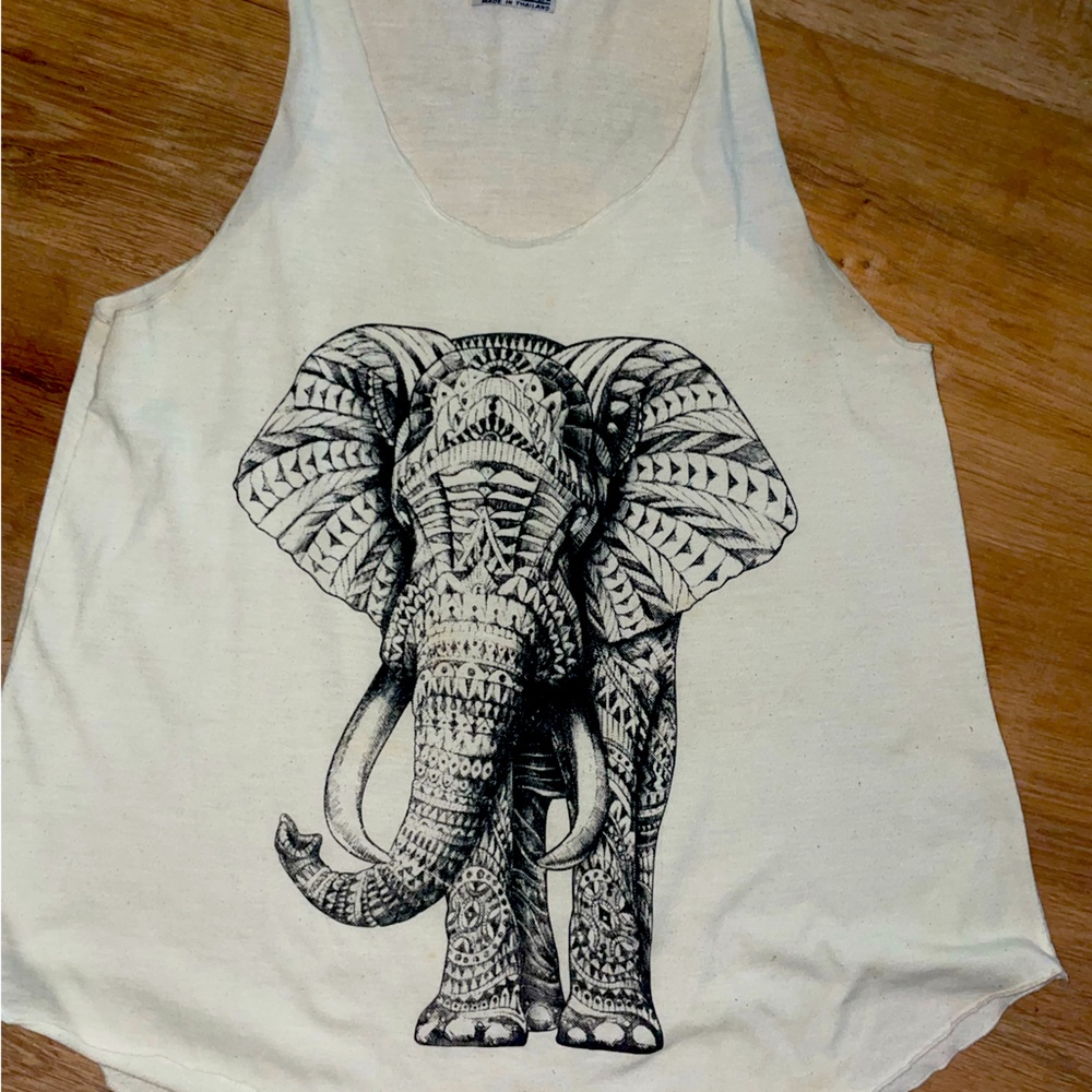 Mexicali Blues graphic elephant tank top, size small